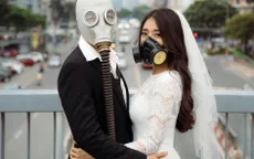 Bộ ảnh đeo mặt nạ cảnh báo ô nhiễm không khí gây ám ảnh dân mạng