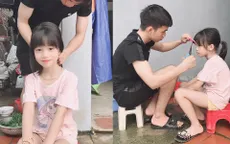 Dân mạng thích thú với hình ảnh anh trai cắt tóc, chải đầu cho em gái