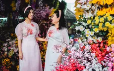 Kim Tuyến diện áo dài đôi cùng mẹ dạo chợ Bến Thành trước Tết