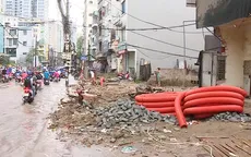 Hà Nội: Tuyến phố hơn 400m ì ạch thi công 2 năm chưa xong