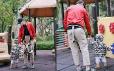 Bất chấp đại dịch COVID-19, Trịnh Gia Dĩnh vẫn cho con ra ngoài chơi