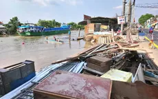 Sạt lở bờ sông ở Cần Thơ, 5 hộ dân phải di dời khẩn cấp
