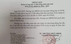 Nghệ An hoãn họp HĐND tỉnh phòng dịch COVID-19