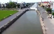 Nguy hiểm đường ven sông không hộ lan ở Nam Định