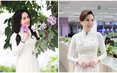 Diện áo dài trắng, Mai Ngọc sang trọng, Hoài Anh như thiếu nữ