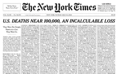 Ý nghĩa đặc biệt của trang nhất 1000 cáo phó "gây choáng" trên  New York Times