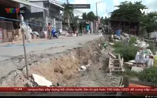 An Giang xuất hiện thêm điểm rạn nứt và sụt lún dài 80m