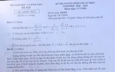CHÍNH THỨC: Đề thi môn Toán vào lớp 10 THPT năm 2020 tại Hà Nội