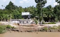 Hiện trường vùng sạt lở bờ sông nghiêm trọng nhất tại Hậu Giang