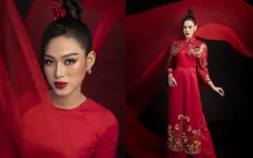 Hoa hậu Đỗ Thị Hà khoe vẻ sắc sảo với áo dài retro