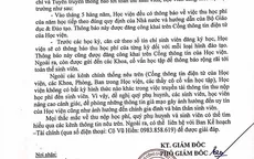Học viện Học viện Báo chí và Tuyên truyền cảnh báo giả mạo email yêu cầu tân sinh viên đóng học phí