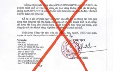 Văn bản về việc TP Đà Nẵng cấm bán ăn uống tại chỗ là giả
