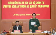 Đoàn Kiểm tra số 135 của Bộ Chính trị làm việc với Ban Thường vụ Quân ủy Trung ương
