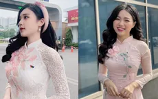 Cặp nữ MC xinh đẹp của "VTV kết nối" rạng rỡ trong áo dài