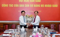 Phó Thủ tướng Phạm Bình Minh chúc mừng tân Bộ trưởng Bộ Ngoại giao Bùi Thanh Sơn