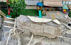 Rào chắn khu vực khối bê tông đổ sập ở trường mầm non, đảm bảo an toàn cho học sinh