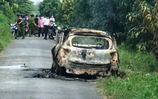 Phát hiện bộ xương người cháy khét trên xe taxi