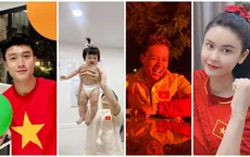 Sao Việt tưng bừng chúc mừng đội tuyển Việt Nam chiến thắng