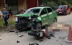 Xe máy đấu đầu taxi khiến 2 người thương vong ở Bắc Kạn
