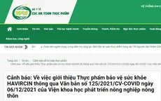 Yêu cầu thu hồi văn bản của Viện khoa học phát triển nông nghiệp nông thôn liên quan sản phẩm hỗ trợ sức khoẻ