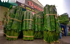 Sát Tết, chợ lá dong lớn nhất Thủ đô vẫn thưa vắng