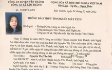 Truy tìm nữ sinh ở Nghệ An mất tích nhiều ngày
