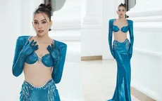 Hoa hậu Tiểu Vy "nóng bỏng" tại Họp báo Chung khảo Miss World Vietnam 2022
