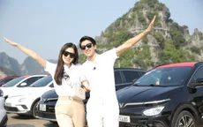 Dàn sao Việt phấn khích với caravan ô tô điện kỷ lục Việt Nam