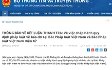 Thanh tra Bộ Thông tin và Truyền thông chỉ ra hàng loạt sai phạm của Báo Pháp luật Việt Nam