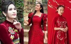 Diện áo dài đỏ đẹp như các nữ MC, BTV xinh đẹp