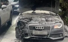 Xe Audi bốc cháy dữ dội trên đường phố Hà Nội