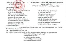 Kỳ thi tốt nghiệp THPT 2023: Nhận định đề tham khảo môn Ngữ văn