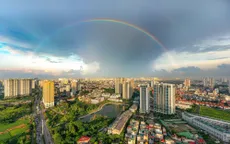 Chùm ảnh: Cầu vồng rực rỡ trên bầu trời Hà Nội