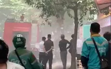 Kịp thời dập tắt sự cố cháy siêu thị ở phường Mai Dịch