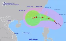 Bão KOINU di chuyển theo hướng Tây Bắc với tốc độ khoảng 10km/h