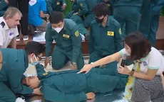 Dân quân tự vệ tập huấn sơ cấp cứu người bị nạn