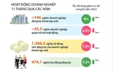 11 tháng năm 2023, số doanh nghiệp thành lập mới tăng 6%