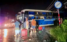 Đồng Nai: Xe khách tông gãy trụ điện, hàng trăm hộ dân bị mất điện diện rộng