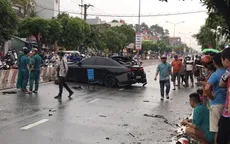 Ô tô tông hàng loạt phương tiện, 3 người bị thương