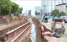 Hà Nội vào mùa mưa, đê hữu Hồng vẫn chậm tiến độ