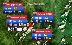 Liên tiếp 4 trận động đất tại huyện Kon Plông, tỉnh Kon Tum