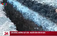Lâm Đồng: Đường sụt lún, người dân vẫn cố tình đi qua