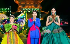 Mẫu nhí Gia Hân sải bước trên sàn diễn cùng Hoa hậu Đỗ Thị Hà