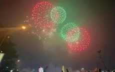 Pháo hoa rực sáng trời đêm Phú Thọ dịp Lễ hội Đền Hùng 2024