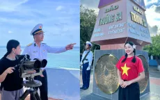 Nữ phóng viên trẻ lần đầu ra Trường Sa