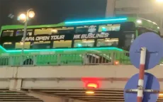 Hà Nội: Tước bằng lái tài xế xe khách đi lên cầu vượt Láng Hạ