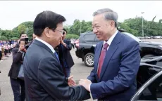 Tổng Bí thư, Chủ tịch nước Lào chủ trì lễ đón chính thức Chủ tịch nước Tô Lâm