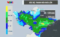 Áp thấp nhiệt đới chiều nay đi sâu vào đất liền, vùng mưa lớn mở rộng