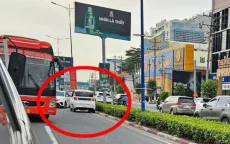 Xử phạt nữ tài xế điều khiển ô tô chạy ngược chiều trên Quốc lộ 13