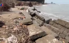 Xâm thực gây sạt lở bờ biển nghiêm trọng ở Thanh Hóa